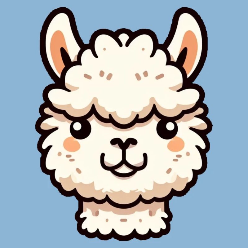 Alpaca Llama Head Comic Cartoon