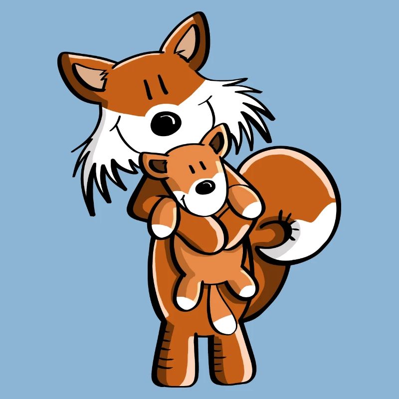 Fuchs mit Babyfuchs - Comic- Geschenk - Kinder