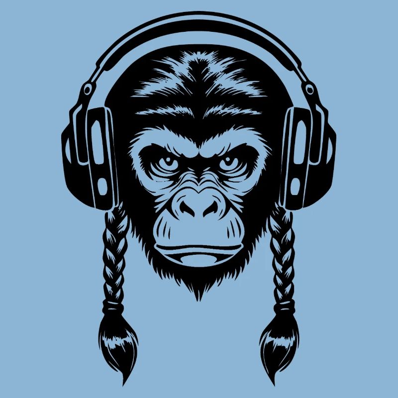 Chemise Electro Monkey Head Synth Wave Edition