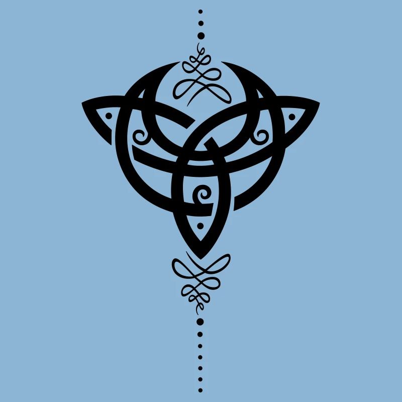 Celtic moon, crescent moon with Trinity symbol.