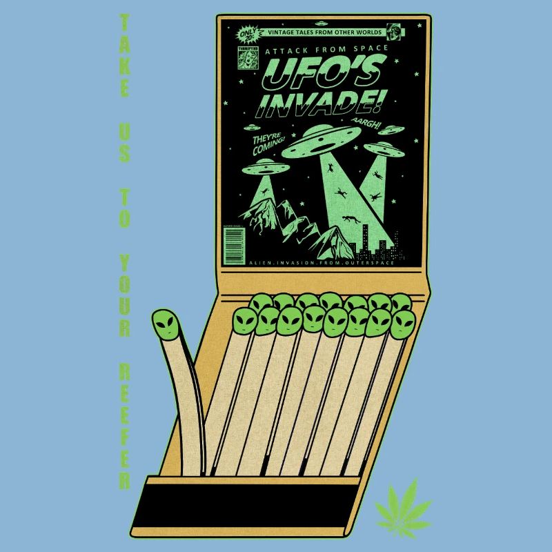 UFO Invasion Vintage Poster Design