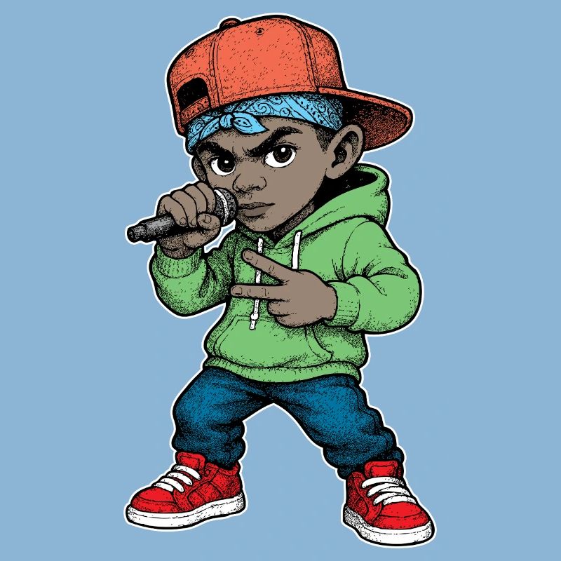 Junger Rapper-Junge mit Mikrofon