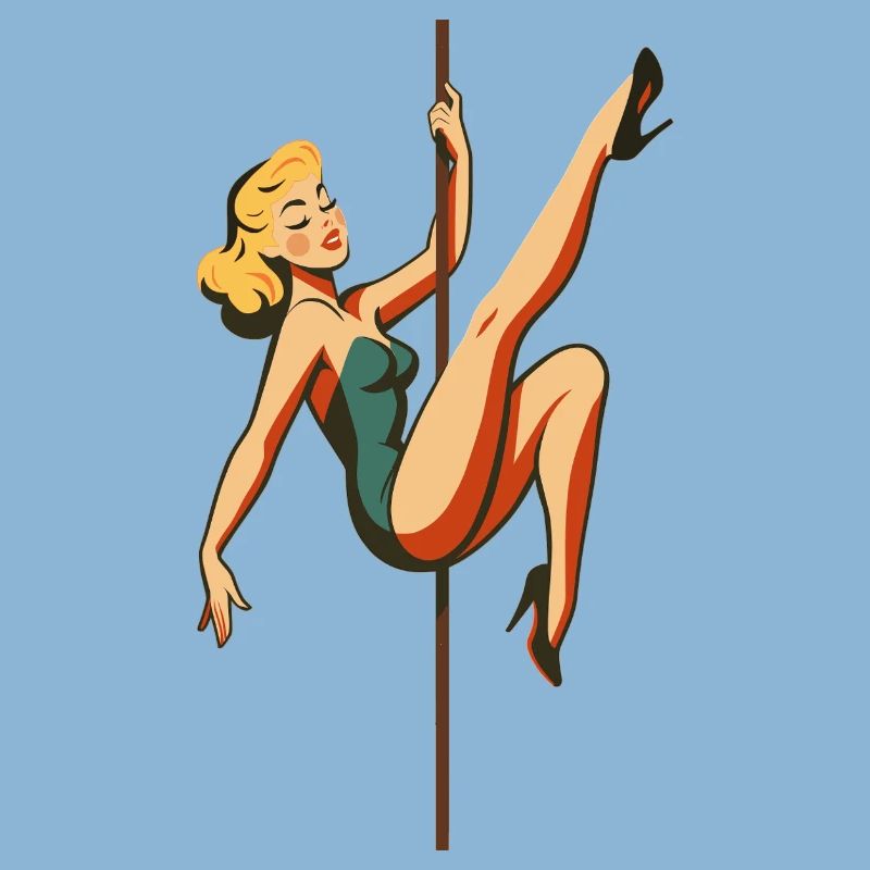Pole Dance Pole Dancer Blonde Retro 50s Gift