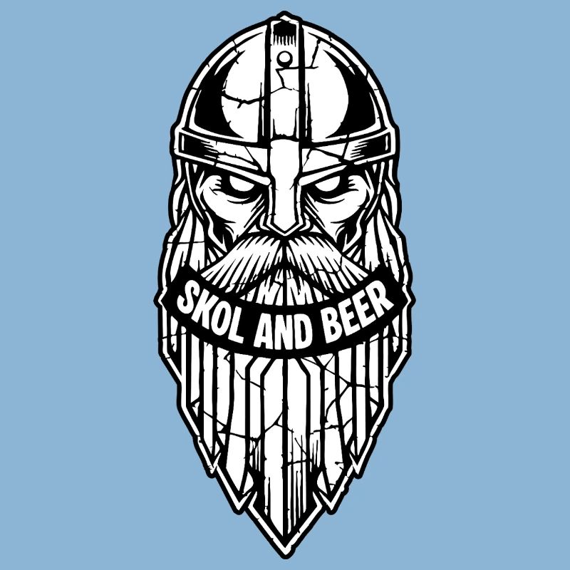 Maskottchen Wikinger-Skol und Bier-Krieger-Bart-Maskottchen