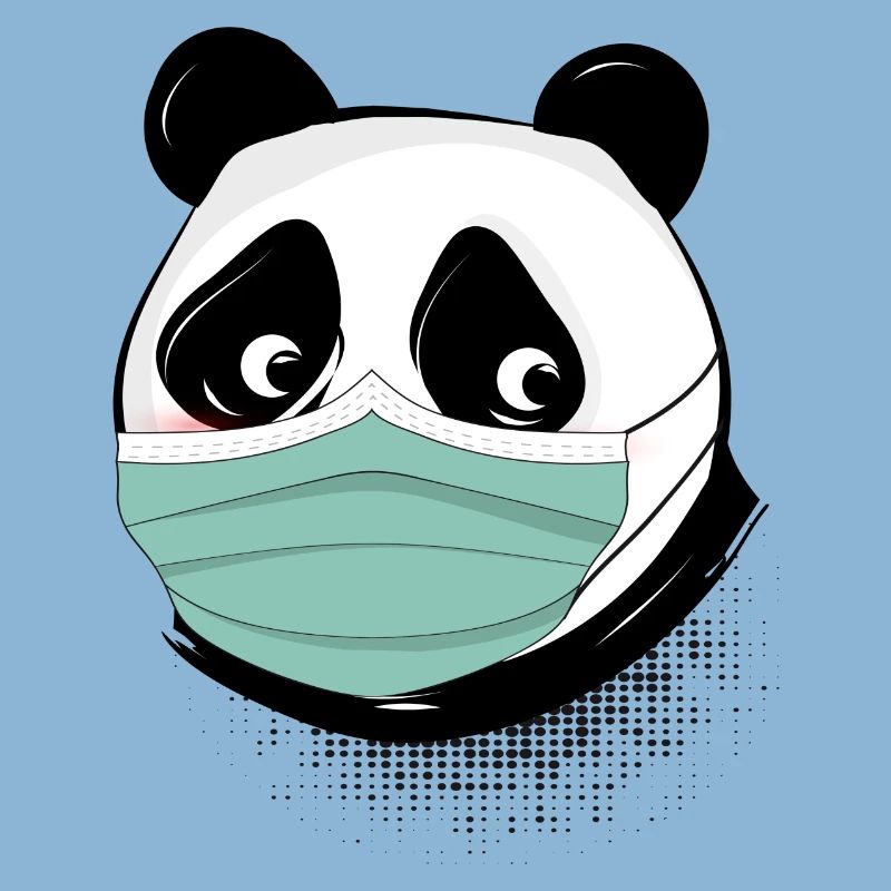 Panda bear with mask mask