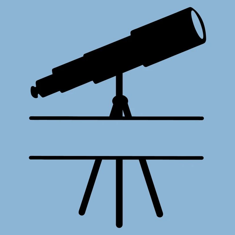 Teleskop-Schattenbild mit Leerzeichen oder Balken