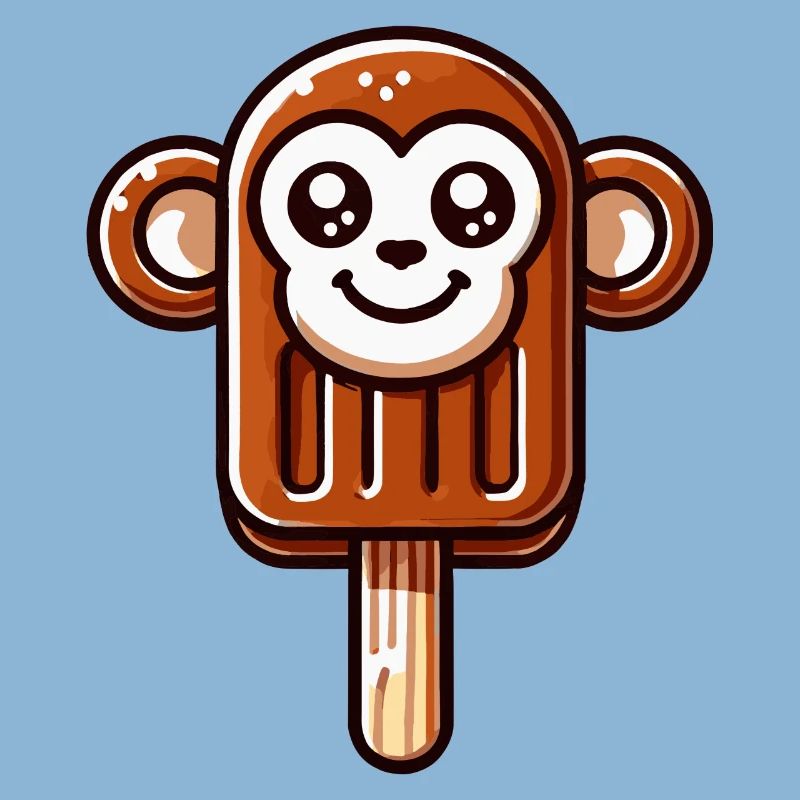Ein Eis in Form eines lächelnden Äffchens