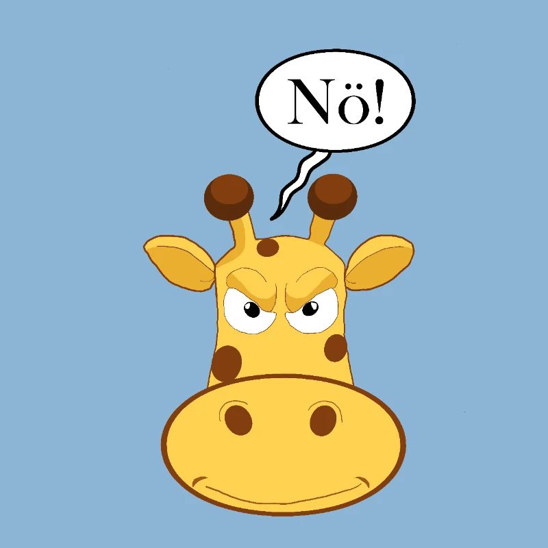 Statement Nö Giraffe, Nein Fun Comic, Einfach Nö