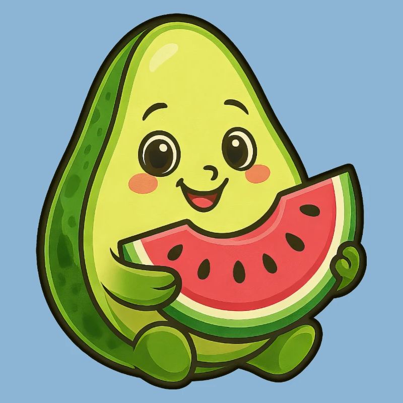 Avocat, melon, pastèque, fruit d’été, design