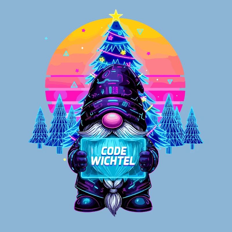 Cyberpunk Code Gnome - Synthwave Noël Nerd