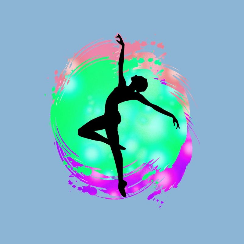 Dancer Silhouette Neon Splash