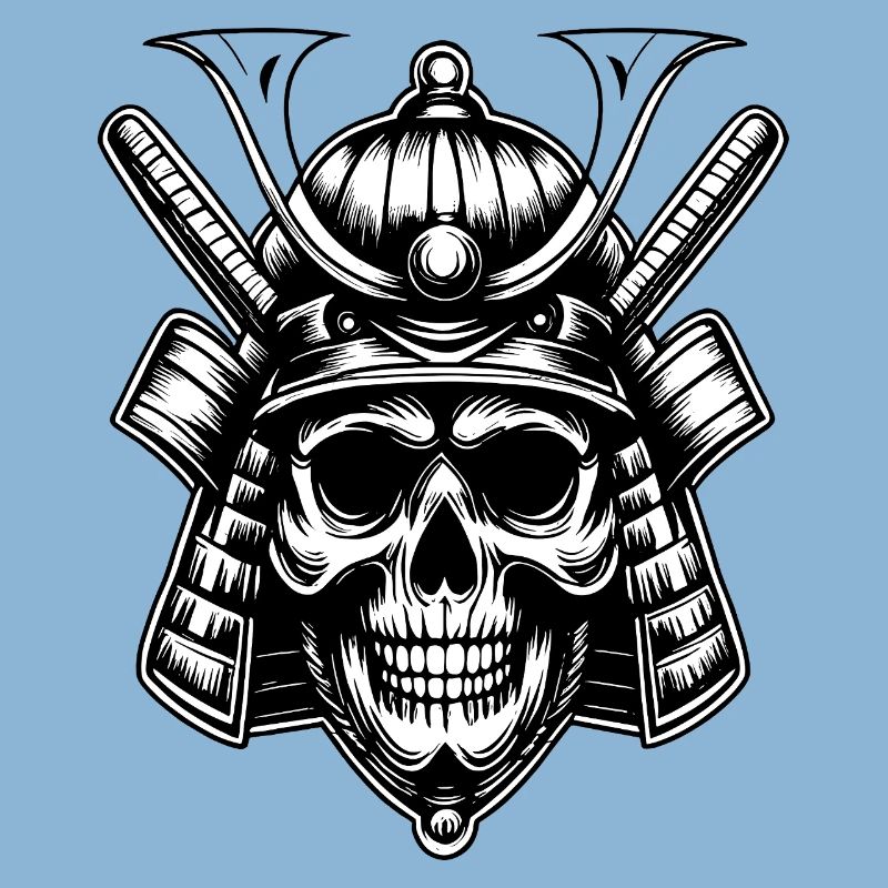 Schädel Samurai Krieger Emblem