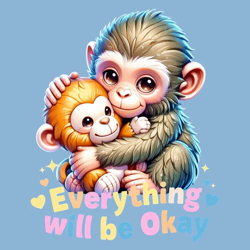 Everything Will Be Okay Monkey Hug
