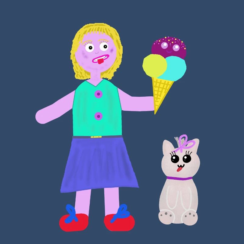 Eiscreme-Mädchen Eiscreme Eiswaffel Eis