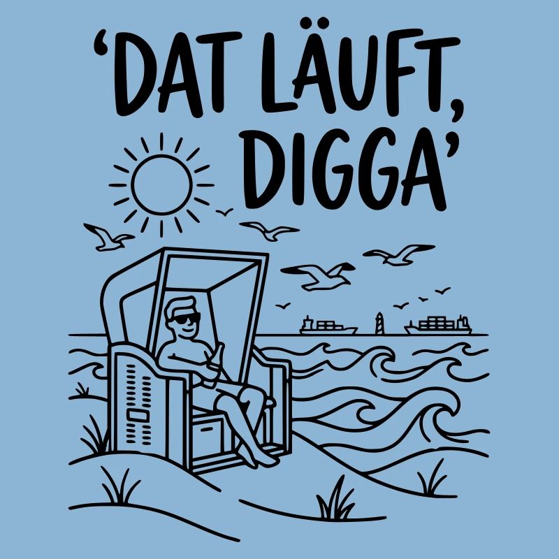 dat läuft digga strandkorb chillen urlaub meer 