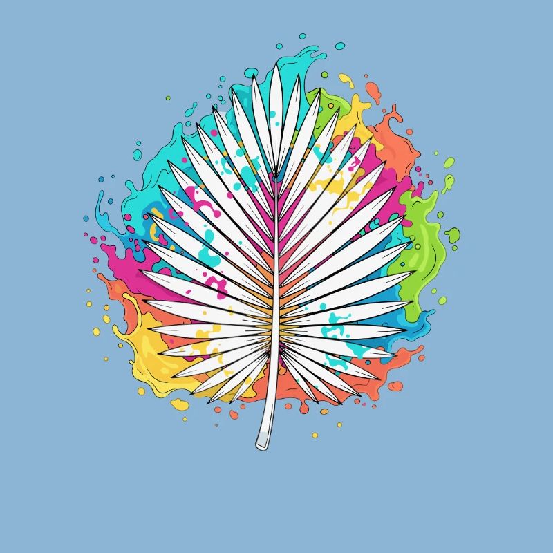 Bunte Palmenfächer Farbexplosion
