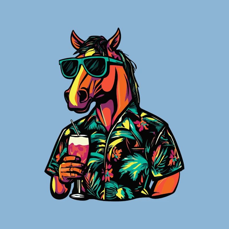 Pferd Comic Sommer