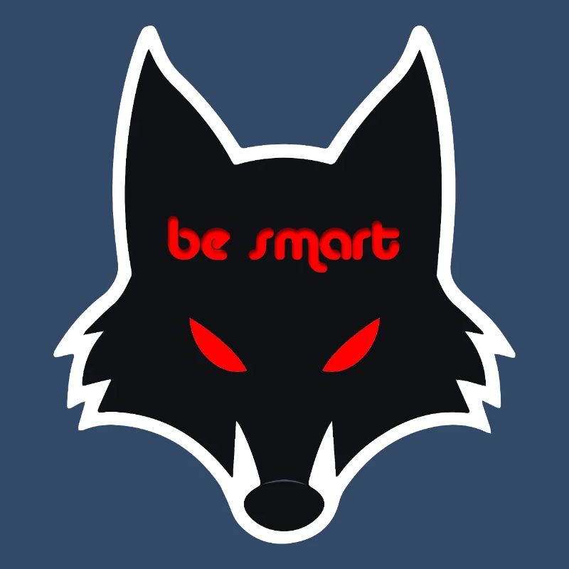 Dark wolf graphic with a message