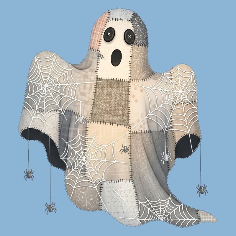 Patchwork Ghost with Spider Webs