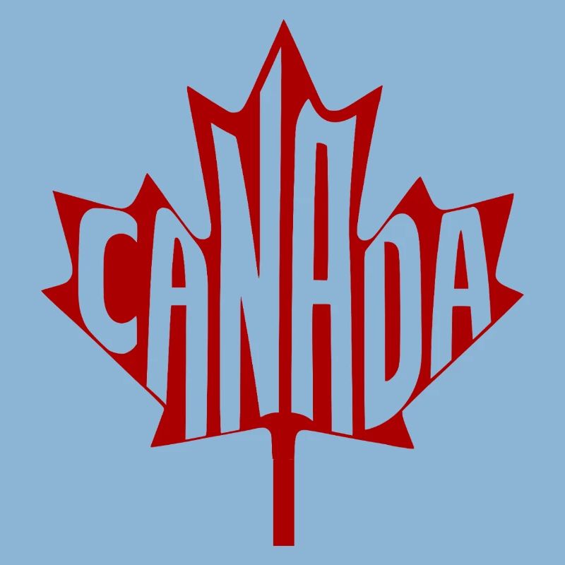 Red Canada Typography in Maple Leaf