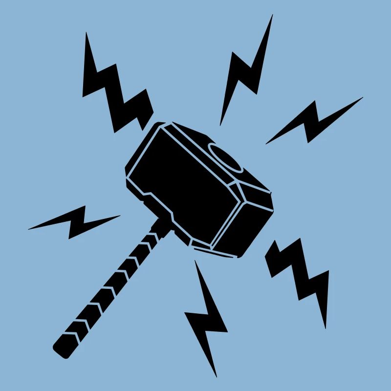 Thor hammer with lightning