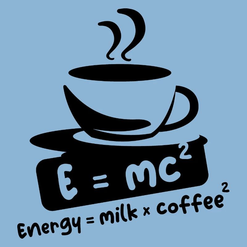 E=mc2 Coffee Funny Sayings Einstein Cafe Logo