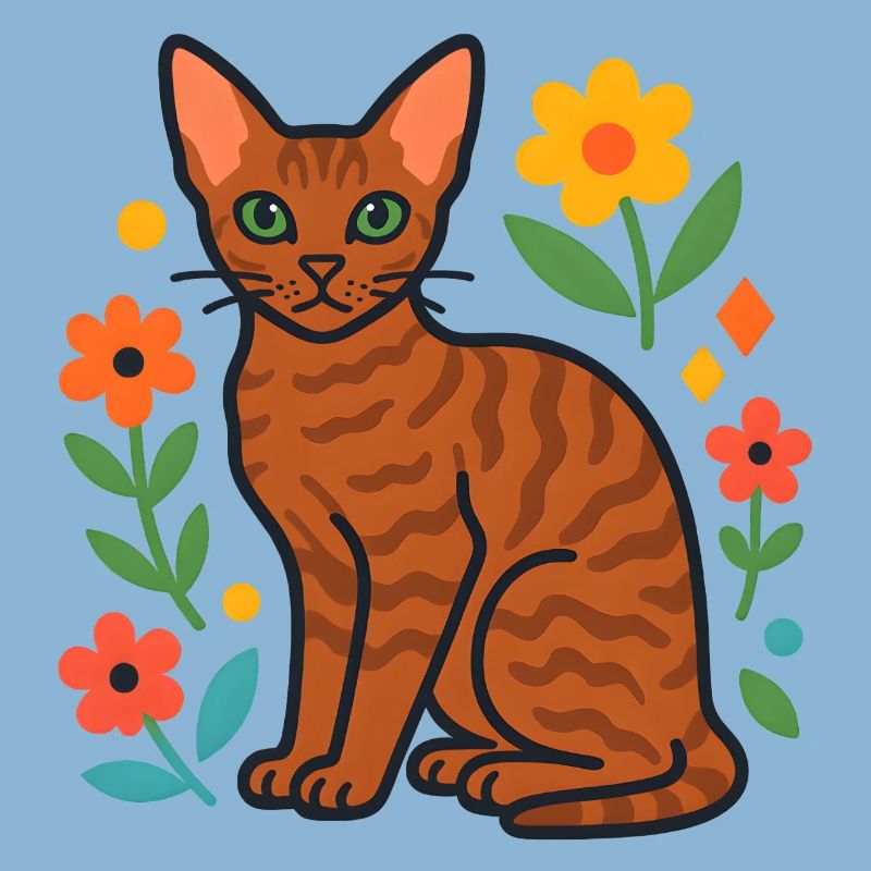 Le chat de Devon Rex dans la parade florale