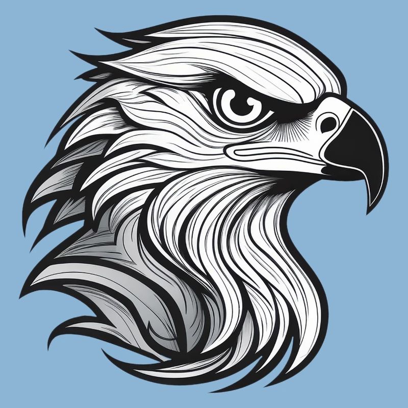 Expressionist eagle head-laying