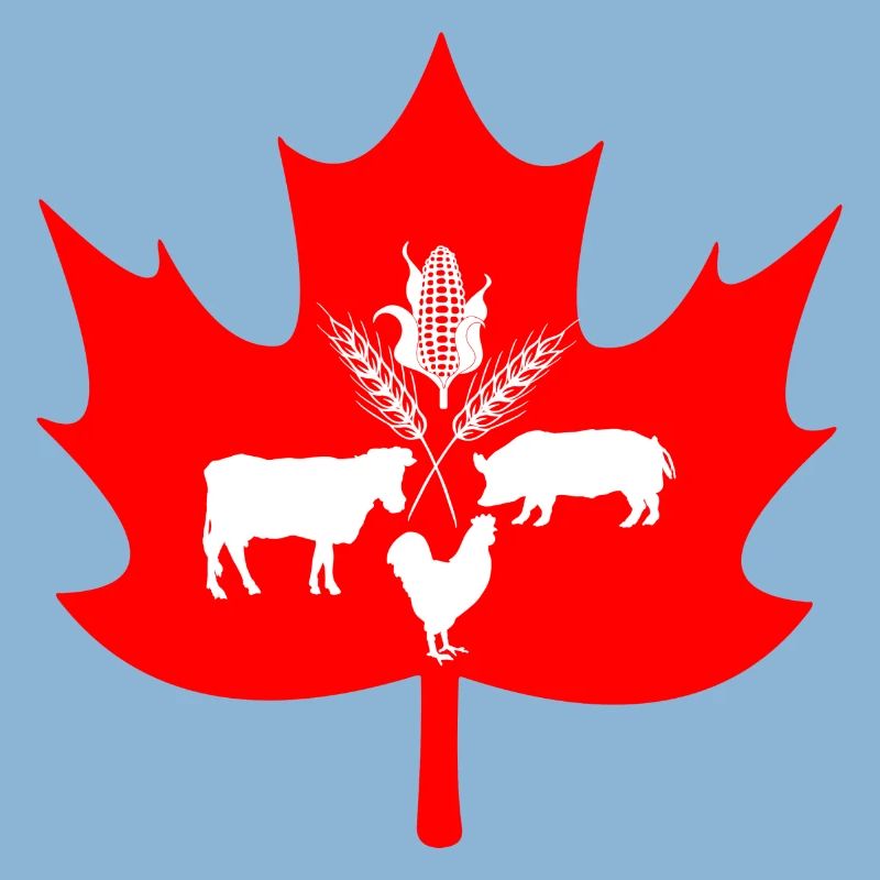 Canada maple leaf farm animals logo