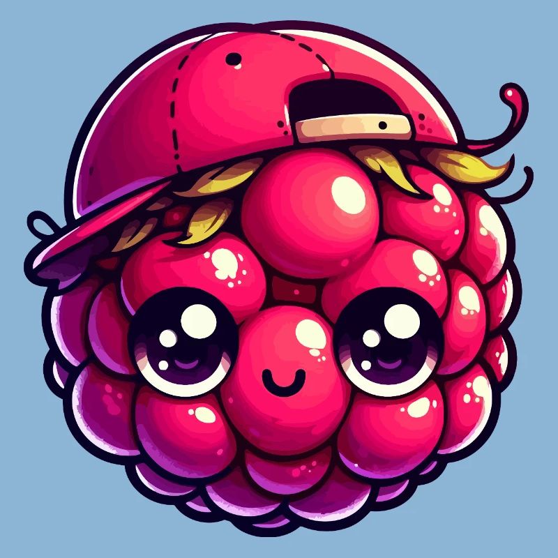 Adorable Raspberry with Cap