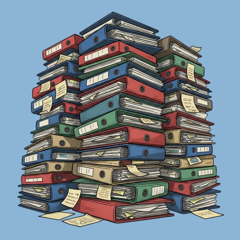 Folder Stack Office Chaos