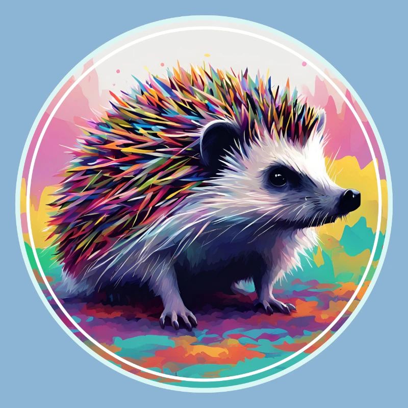 Farbenfrohe digitale Kunst - Igel