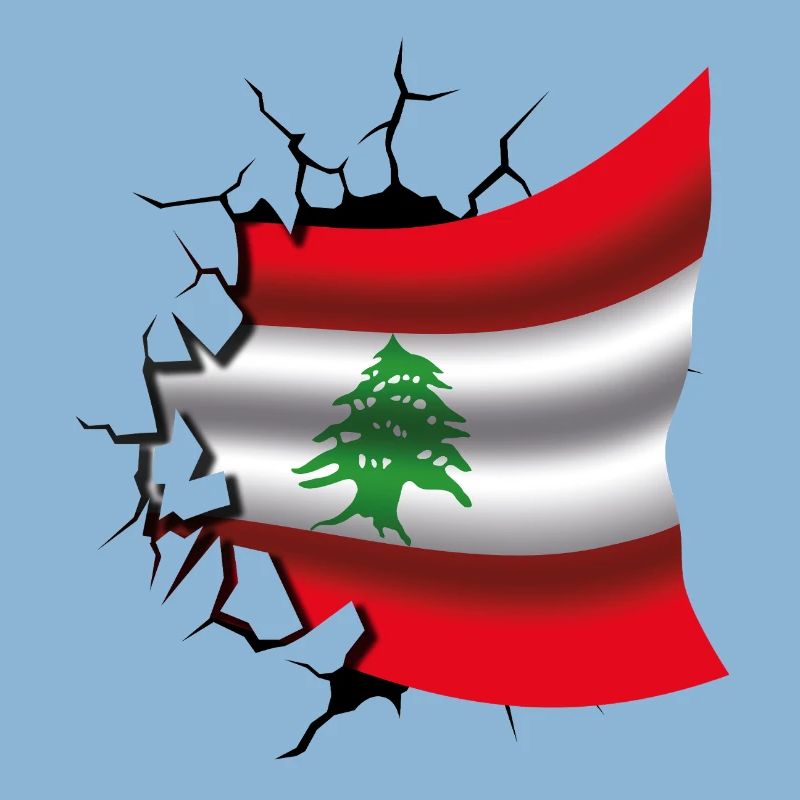 Drapeau du Liban - Drapeau Broken Design