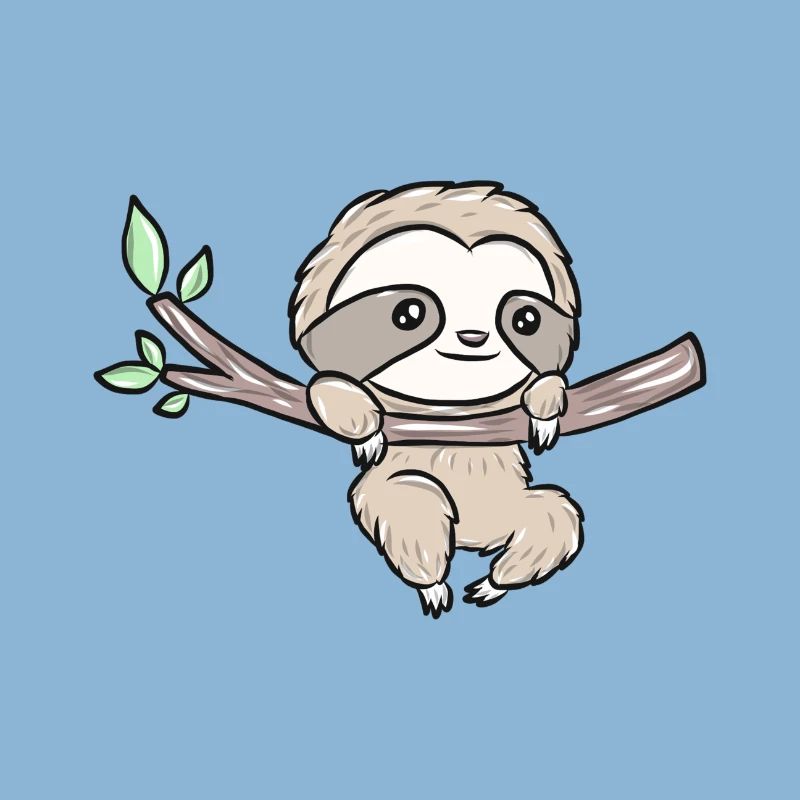 Sloth on a branch – Cute tree design