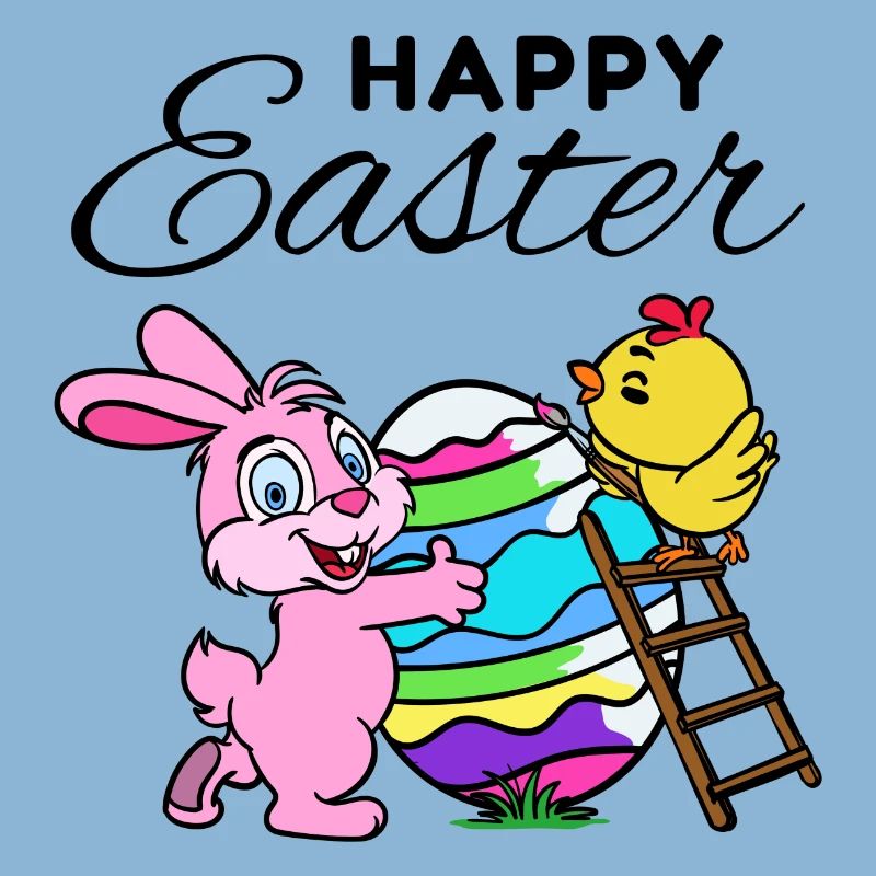 Happy Easter Easter Bunny Easter Chick Sweet