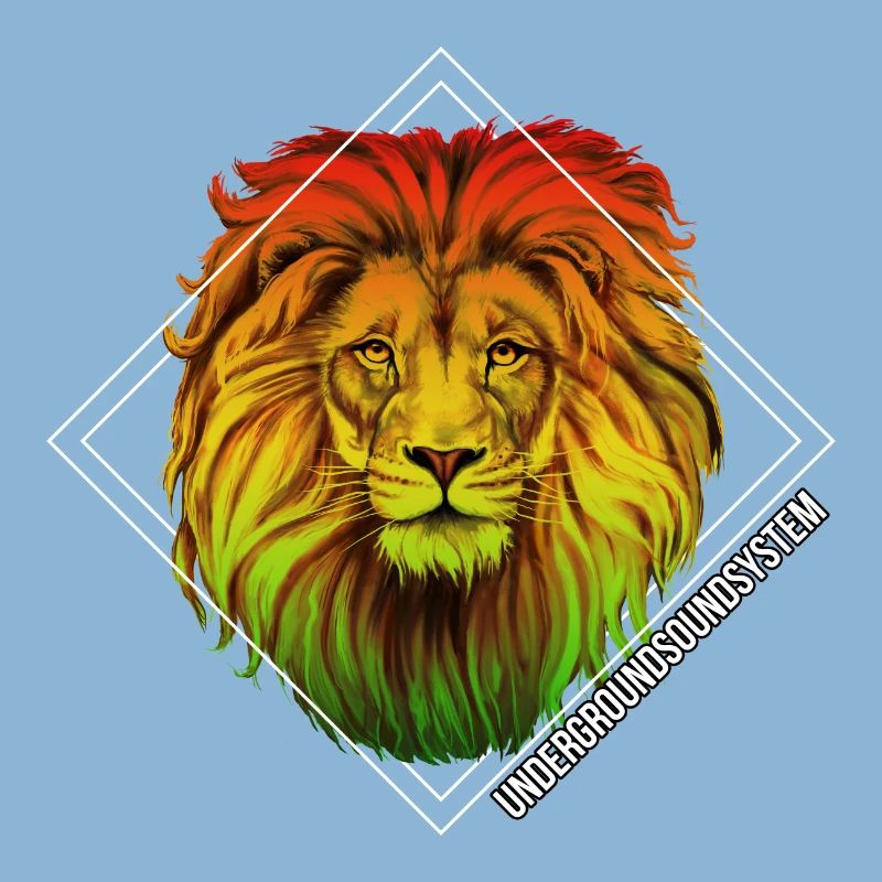 Rainbow Lion Diamond Pattern