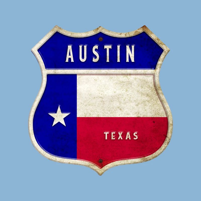 Austin Texas crest flags design