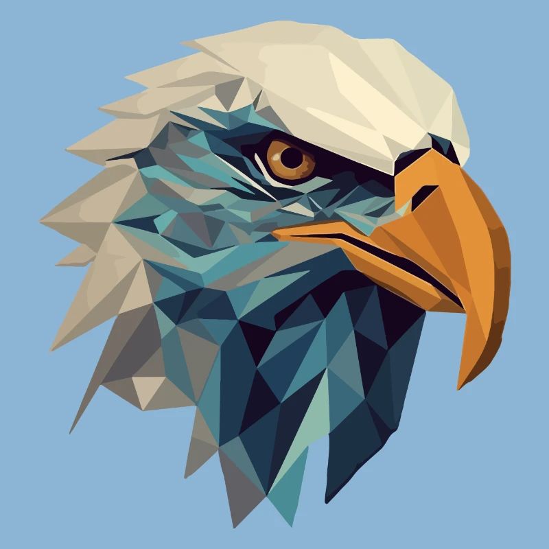 Stylized, geometric eagle