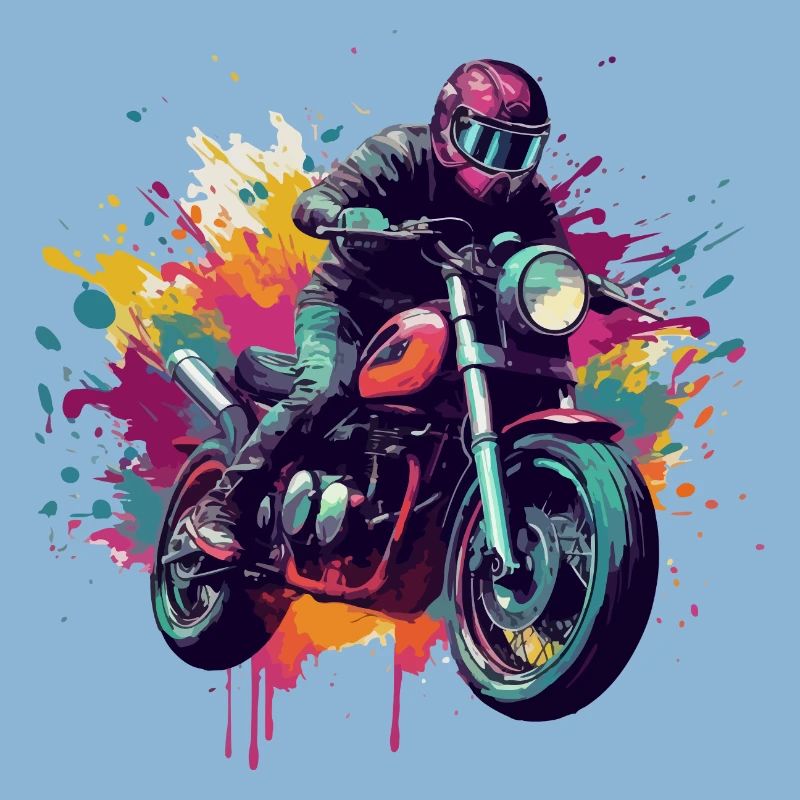 Moto con macchie di colore.