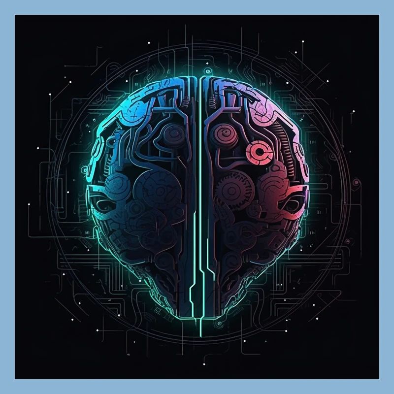 Neon Circuit Brain Split