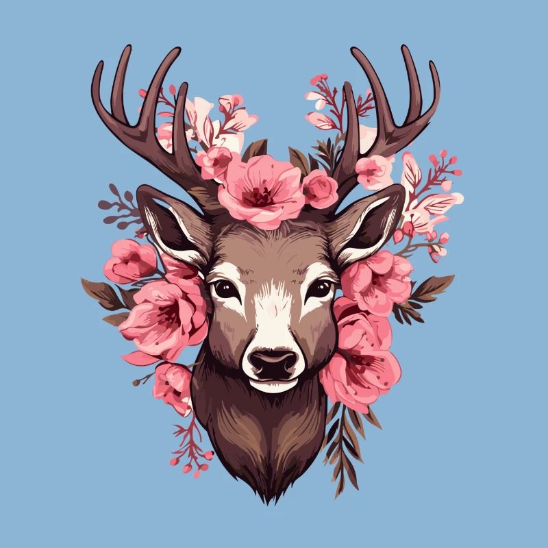 Roe Deer with Flowers Costumes Deer Head Deer Head