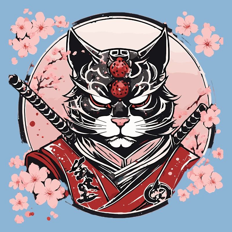 Dämonischer Kawaii Neko Samurai : Katzen-Samurai