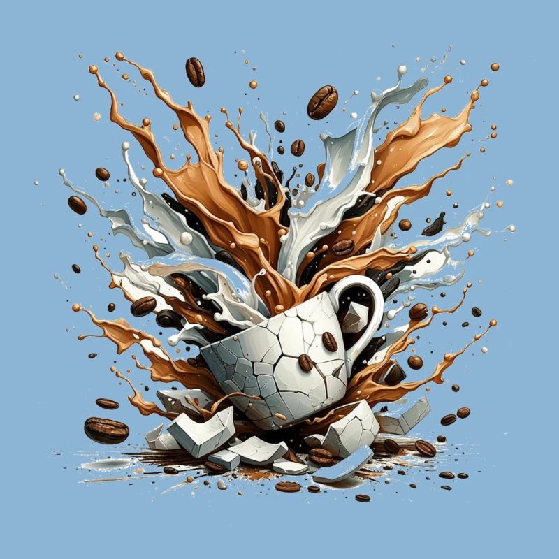 Explodierter Kaffee - 100 % Koffein