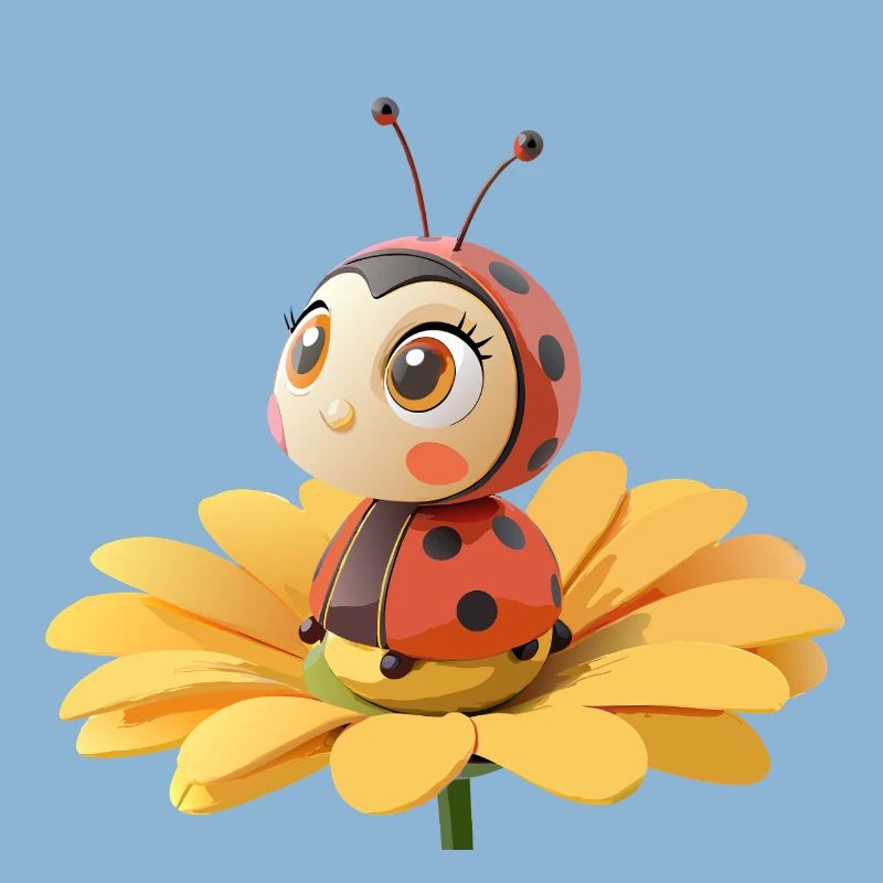Cute ladybug on a flower