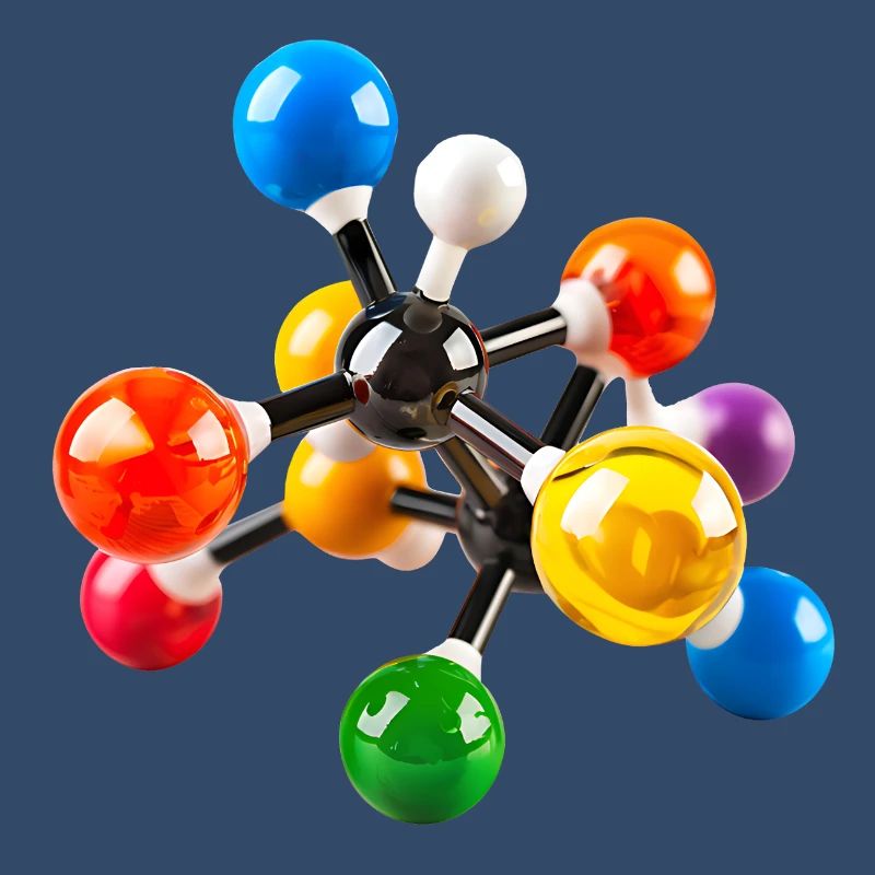 Modèle de structure moléculaire coloré