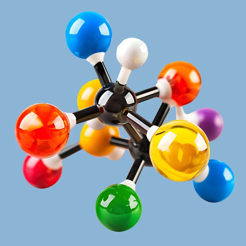 Modèle de structure moléculaire coloré