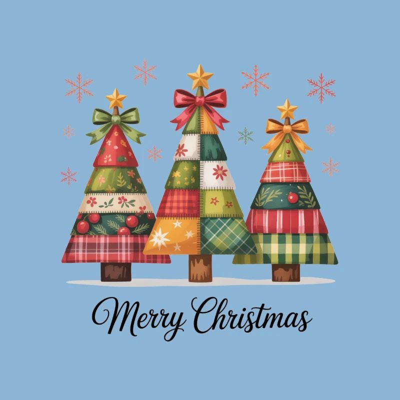 Patchwork-Christbaum-Trio
