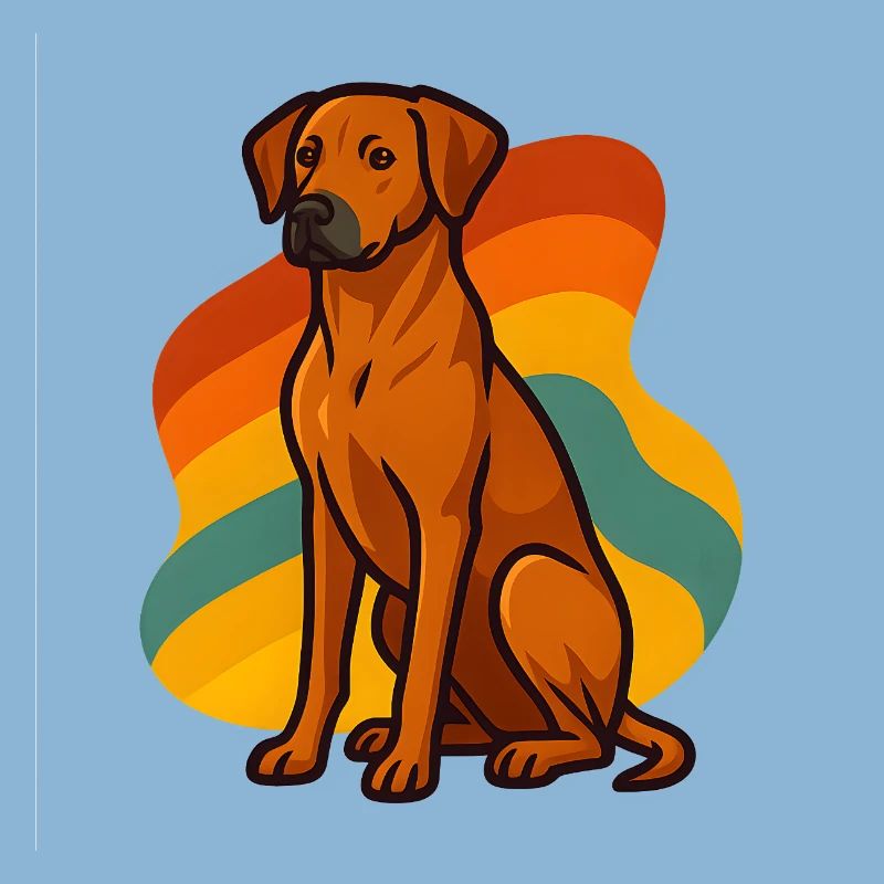 Retro Rhodesian Ridgeback Dog
