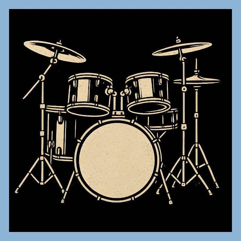 Black Silver Drumset Illustration