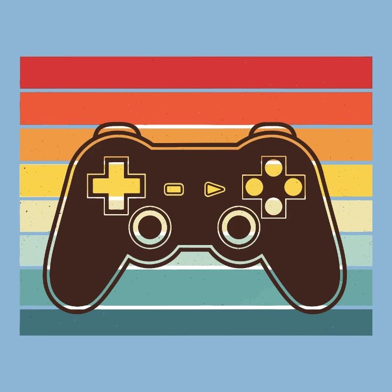 Retro Rainbow ControllerVintage Video Game Controller